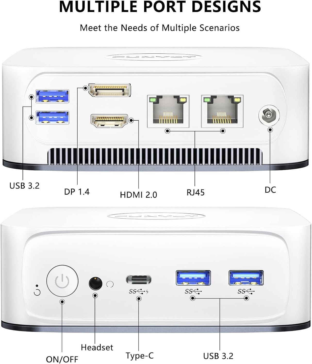 FUNYET Mini PC Gaming PC, Desktop Computer with Intel 12th Gen Alder Lake N95(up to 3.4GHz), 16GB DDR4 RAM 512GB SSD, Supports 4K Displays, Windows 11 Pro